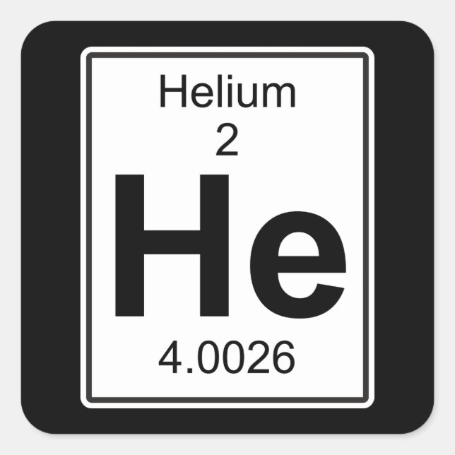 Helium Quadratischer Aufkleber (Vorderseite)