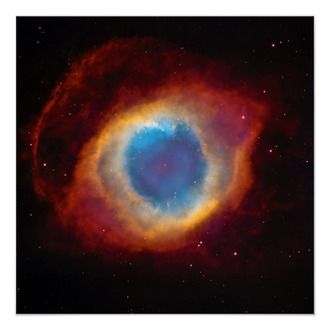 Helix-Nebel oder NGC 7293 Ansicht mit HST Poster (Vorderseite)