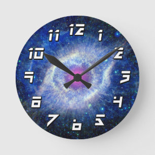 Helix-Nebel Ultraviolettes Auge Gottes Weltraumfot Runde Wanduhr