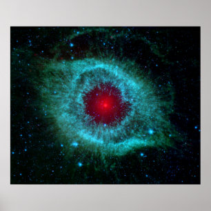 Helix Nebula Infrarred Spitzer Poster