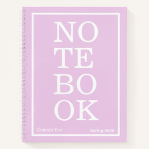 Hell Amethyst Purpur Modern Groß "NOTIZBUCH" Notizbuch
