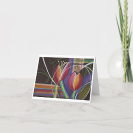 Hell auf Black Pastel Tulips Notecard Dankeskarte