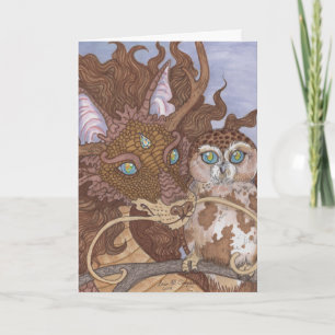 Hell-Augen-Owl und Drache Karte