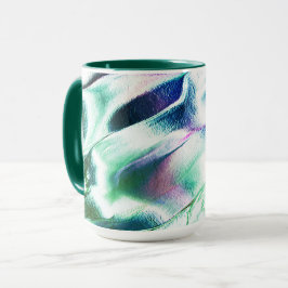 Hell aus mattem Metall, grün bis blau Tasse