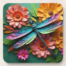 HELL FARBENE DRAGONFLÄCHE MIT BLUME