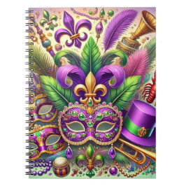 HELL FARBENE MARDI GRAS MASK HAT BEATHER NOTIZBLOCK