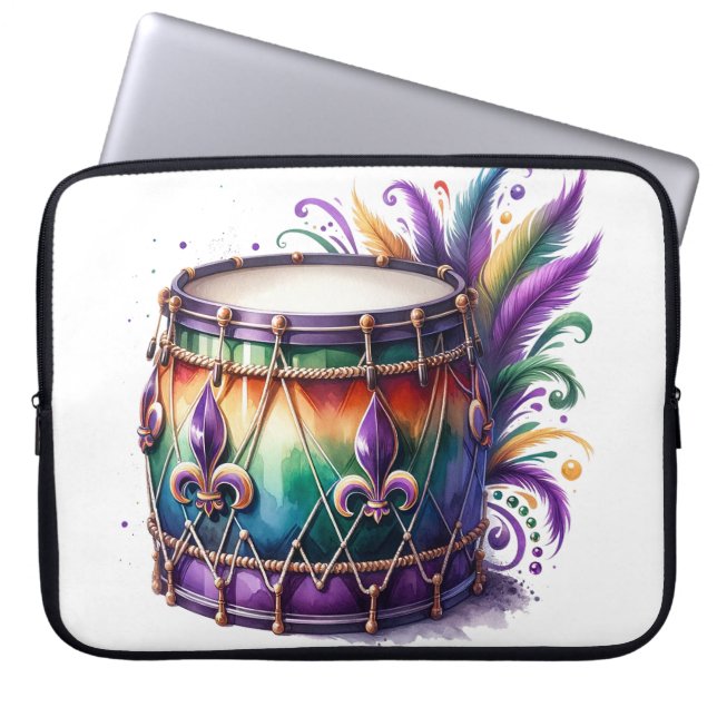 HELL FARBENE MARDI GRAS THEMA DRUM LAPTOPSCHUTZHÜLLE (Vorderseite)