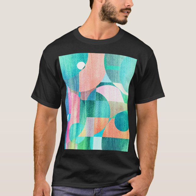 Hell, farbenfroh geometrisch Abstrakt T-Shirt (Vorderseite)