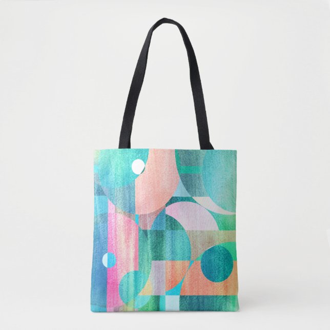 Hell, farbenfroh geometrisch Abstrakt Tasche (Vorderseite)