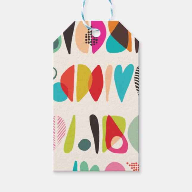 Hell, farbenfroh, lebhaft geschenkanhänger (Vorderseite)