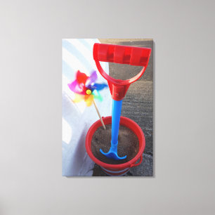 Hell farbige Strand-Spielwaren Leinwanddruck