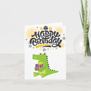 Hell & Fun Crocodile Happy Birthday Karte