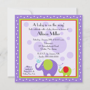 Hell & Fun Elefant Babydusche Einladung