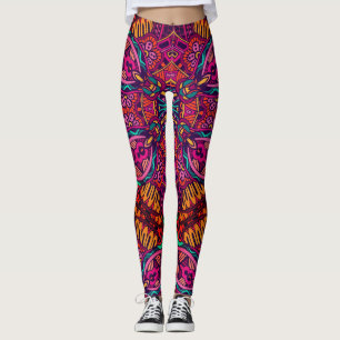 Hell Fun Floral Abstrakt Geometrie Leggings