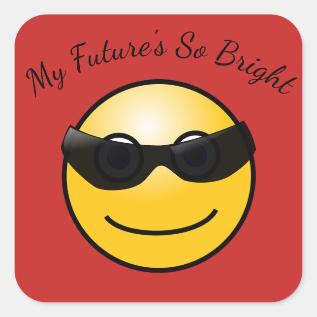 Hell Future Funny Emoji in Sonnenbrillen Sticker (Vorderseite)