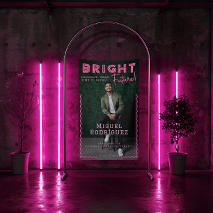 Hell Future Pink Neon Grad Foto Abschluss Banner