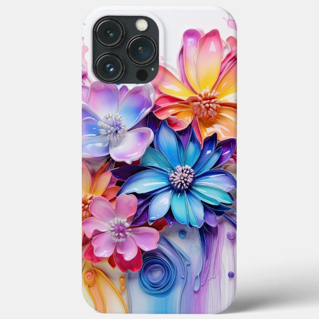 HELL gefärbte 3D-BLUME Case-Mate iPhone Hülle (Rückseite)