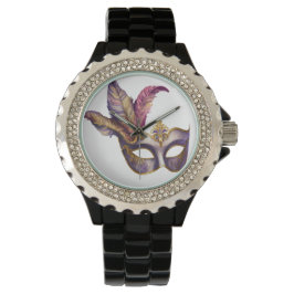 HELL gefärbte MARDI GRAS-FACE-MASKS Armbanduhr