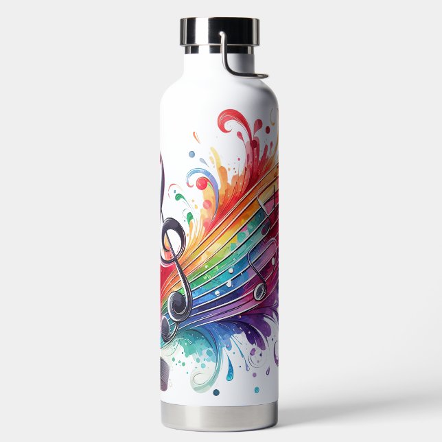 HELL gefärbte MUSIKKENNZEICHNUNGEN UND KLEINE KLEI Trinkflasche (links)
