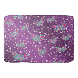 hell, glänzend, Schmetterlinge, exklusiv + Muster, Badematte