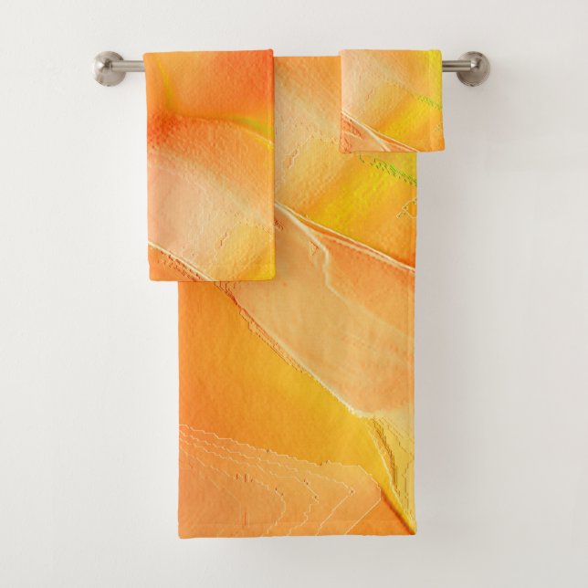 Hell in Gelb und Orange geschnitten Badhandtuch Set (Insitu)