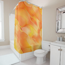 Hell in Gelb und Orange geschnitten Duschvorhang