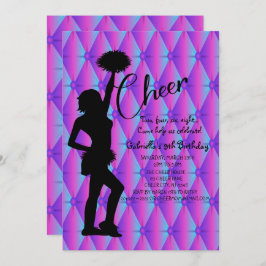 Hell Iridestin Silouhette Cheerleader Birthday Einladung