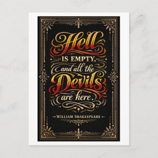 "Hell Is Empty" Shakespeare Postkarte