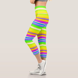 Hell lebendig, künstlerisch gestreift capri leggings