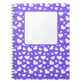 HELL LILA MIT WEISSEN VALENTINEN LIEBE HERZEN NOTIZBLOCK
