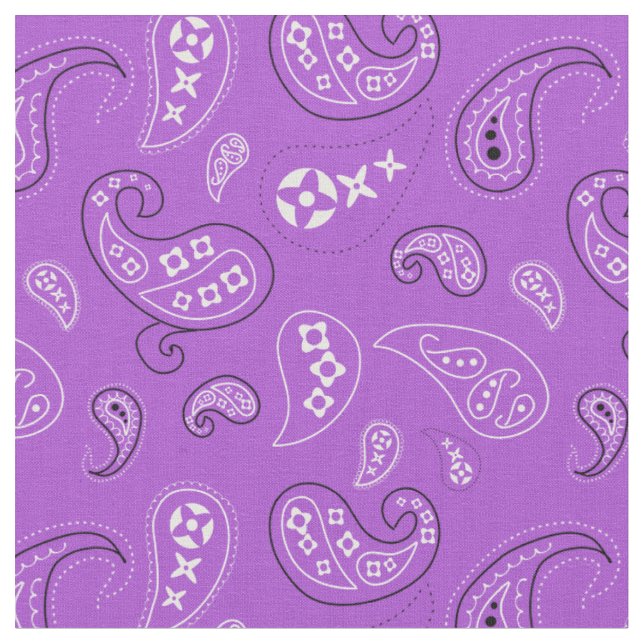 Hell Lila Paisley Western Bandana Print Stoff (Nahaufnahme)