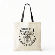 Hell mit den Hippies und Cowboys-Tasche anheben