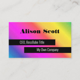 Hell Neon Rainbow Modern Social Media Business C Visitenkarte