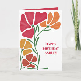 Hell Nouveau Floral Frau Happy Birthday Karte