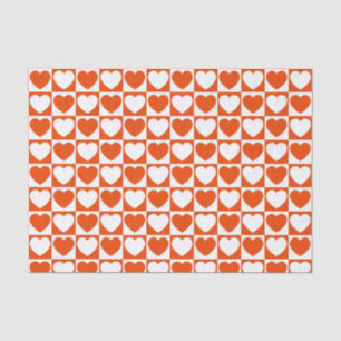 Hell Orange und Weiß, kariert Seidenpapier