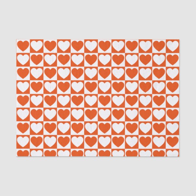 Hell Orange und Weiß, kariert Seidenpapier (Vorderseite)