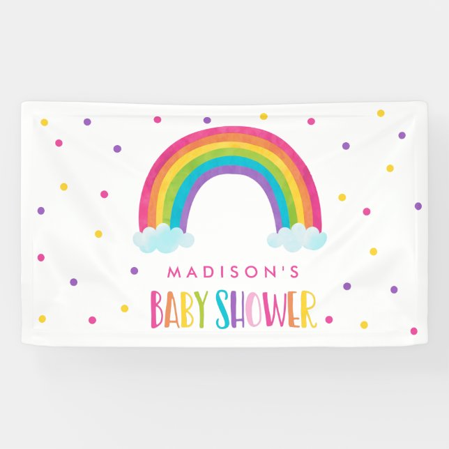 Hell Rainbow Baby Dusche Willkommen Banner (Horizontal)