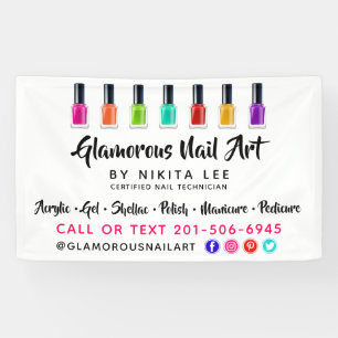 Hell Rainbow Nail Polnischer Art Tech Salon Custom Banner