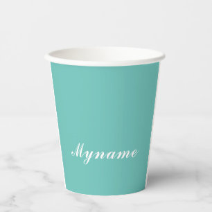 Hell Teal Trendige Moderne Minimalistische Schicke Pappbecher