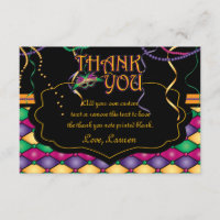 Hell Traditionelle Mardi Gras Vielen Dank Karten