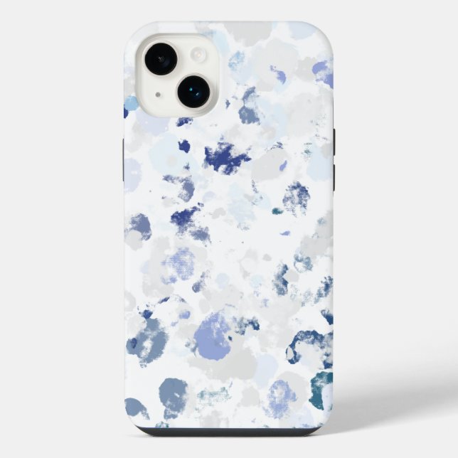 Hell und Blau und Grau Spritzer iPhone 14 Plus Hülle (Rückseite)