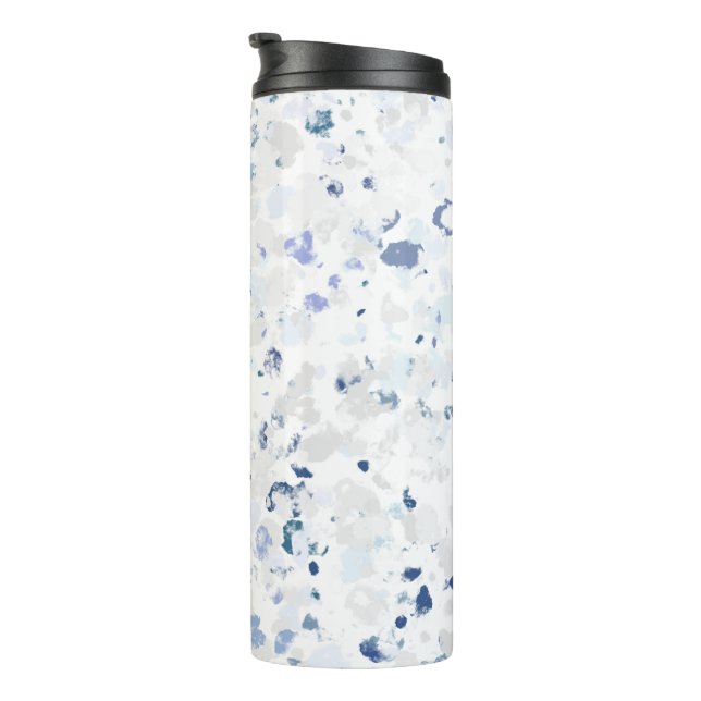 Hell und Blau und Grau Spritzer Thermosbecher (Nach rechts gedreht)