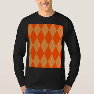 Hell und Dunkel Orange Harlequin Diamanten Dame  T-Shirt