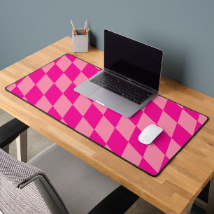 Hell und Dunkel Rosa Harlekin Diamanten Damespiel Schreibtischunterlage