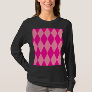 Hell und Dunkel Rosa Harlekin Diamanten Damespiel  T-Shirt