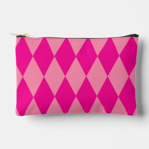 Hell und Dunkel Rosa Harlekin Diamanten Damespiel Zubehörtasche