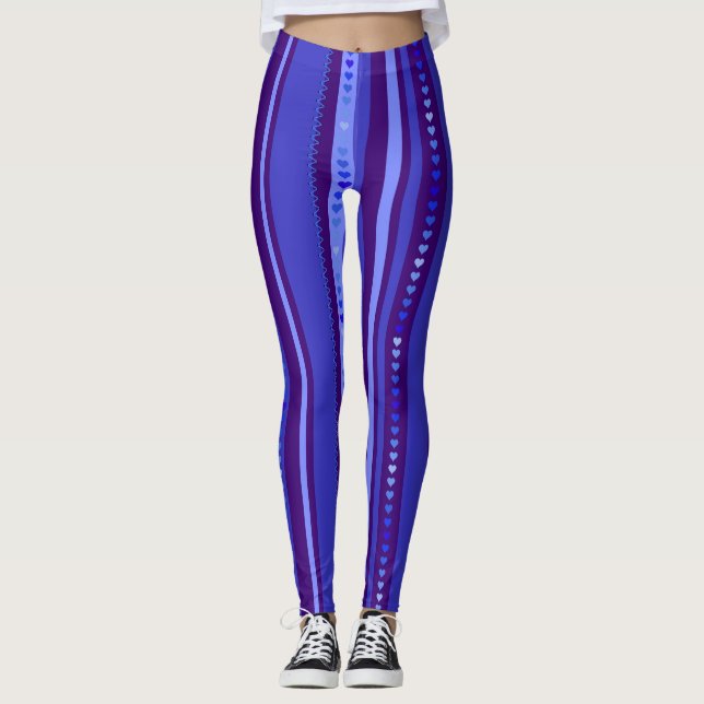 Hell- und Dunkelblau Leggings (Vorderseite)