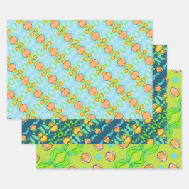 hell und farbenfroh geschenkpapier set