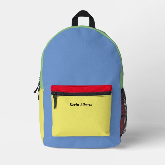 Hell und farbenfroh Personalisiert Bedruckter Rucksack (Vorderseite)