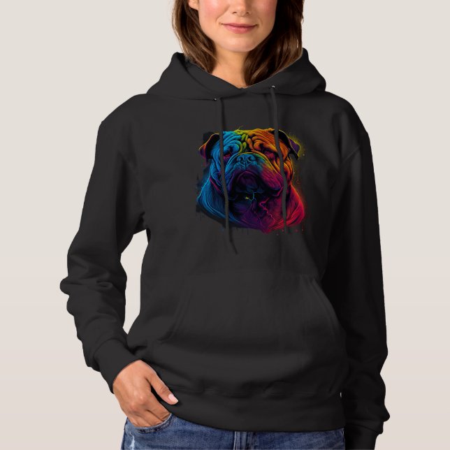 Hell und fließend chinesischer Shar Pei Hund, Shar Hoodie (Vorderseite)